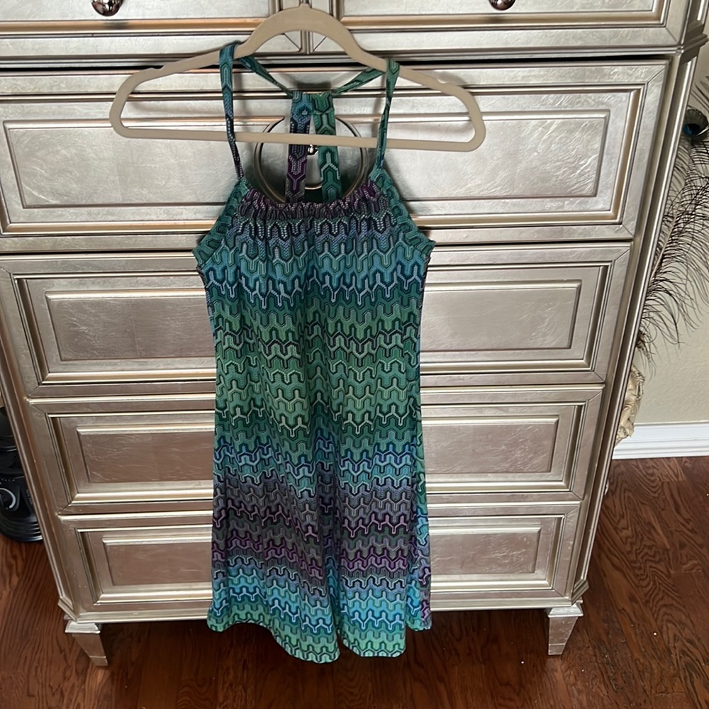 Prana Blue Sundress Sleeveless Halter Resort